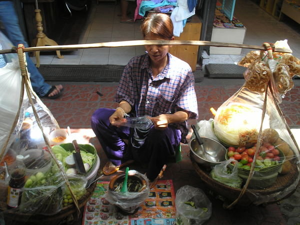 A Street trader at the Market in Bangkok