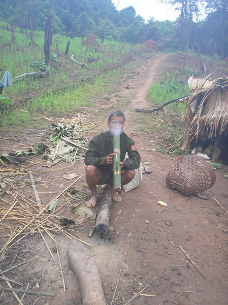 A villager shows us how its done on our trek outside Luang Nam Tha