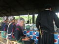 Akka people in their traditional dress at the market