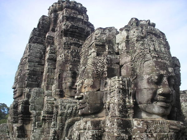 Enigmatic faces from Bayon Temple ouside Siem Reap
