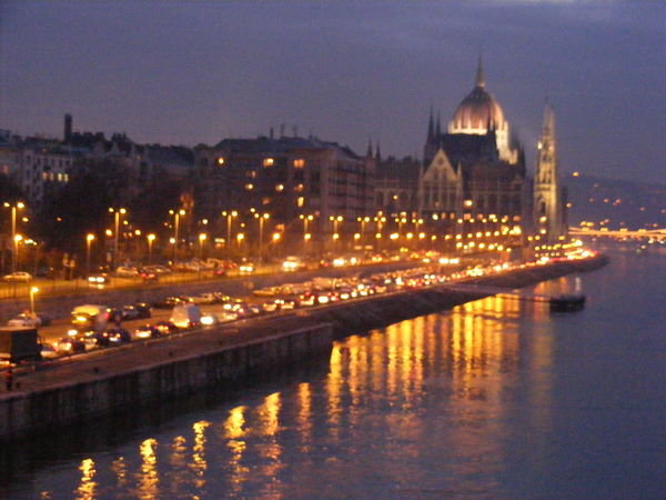 the Danube at night