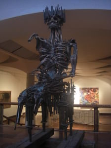 creepy sculpture in art museum