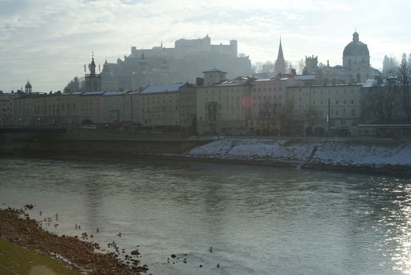 river, city center, and fortress