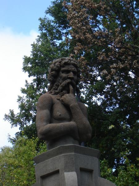 a thoughtful statue