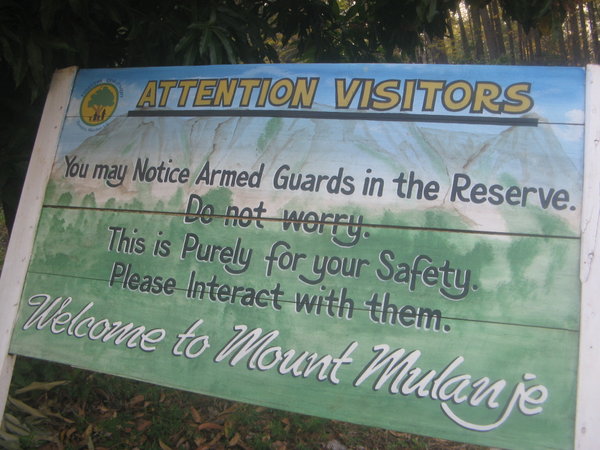 Sign at the start of the hike