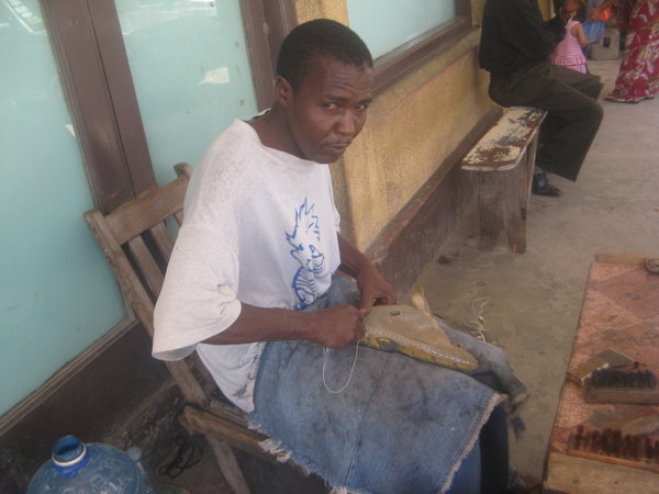 Shoe repair African style