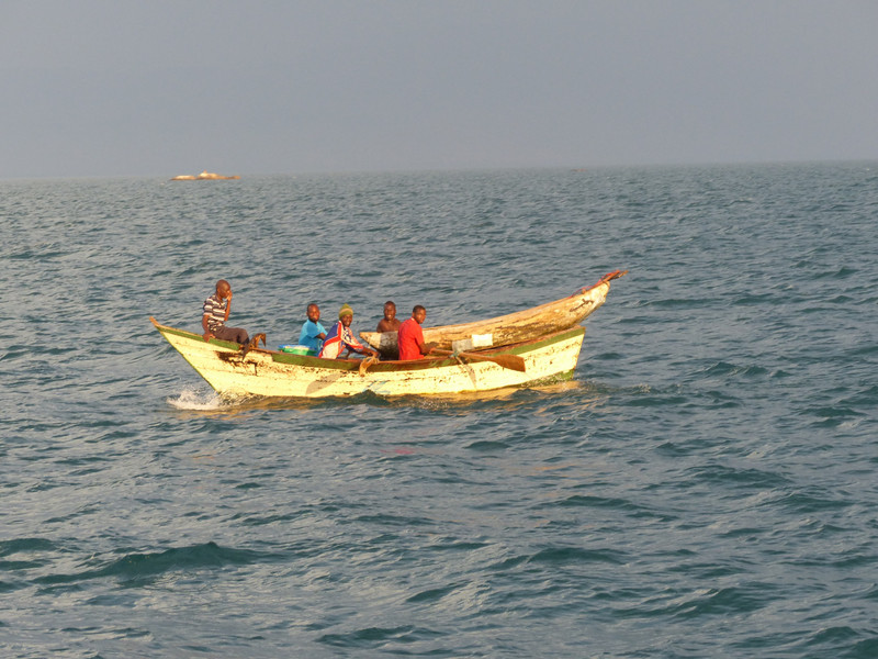 Fishermen at Monkey Bay heading out