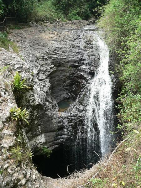 Waterfall above Natural Arch