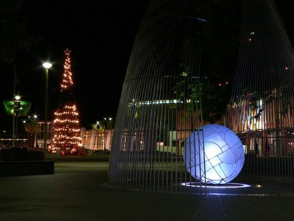 Christmas Tree and (another) blue ball in Canberra