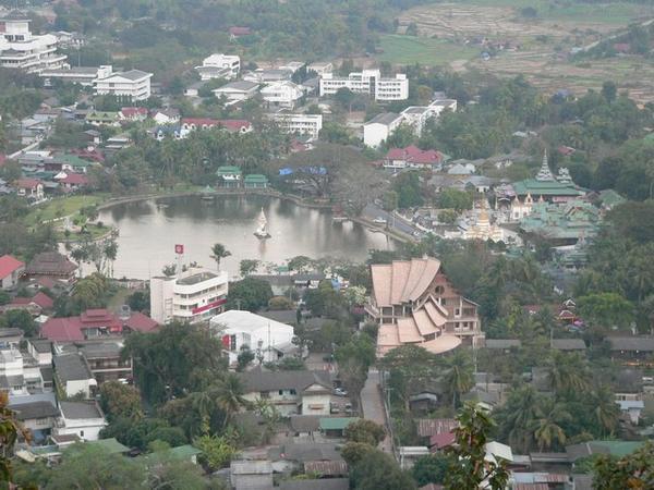View over Mae Hong Son from Wat Phra That Doi Kong Moo