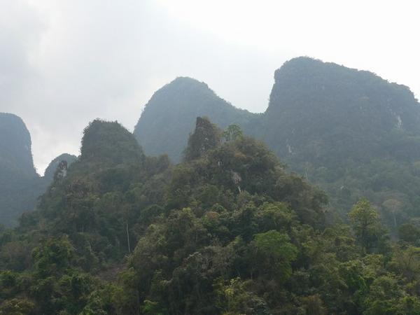 Karst rock formations near Vang Viang