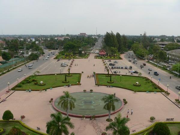View northeast from Patouxai monument