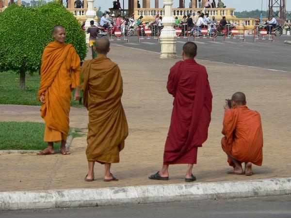 Monks posing