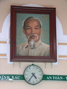 Uncle Ho keeping an eye on the Post Office