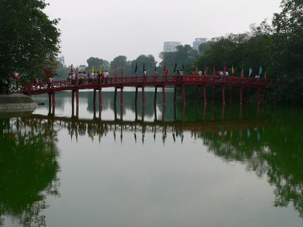 Huc bridge in Hoan Kiem lake