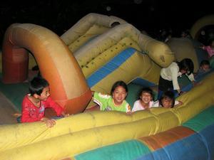 Bouncy castle at funfair