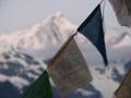 Prayer flags and mountain