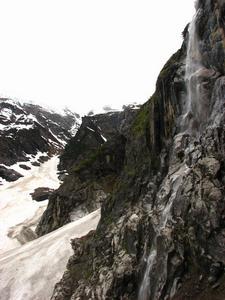 Glacier and waterfall