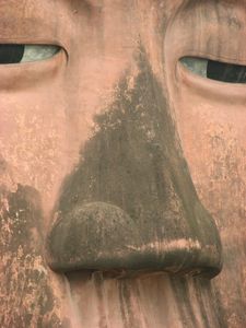 Giant Buddha's nose and eyes