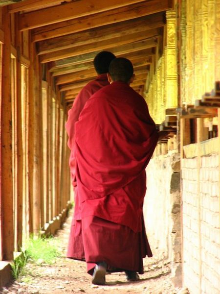 Monks and prayer-wheels