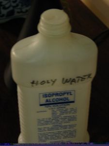 Holy water, unholy container