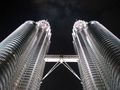 Petronas Towers and Skybridge by night