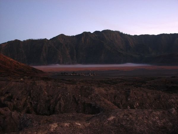 Crater wall as seen from the slopes of Mt Bromo