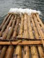 Bamboo raft building up speed
