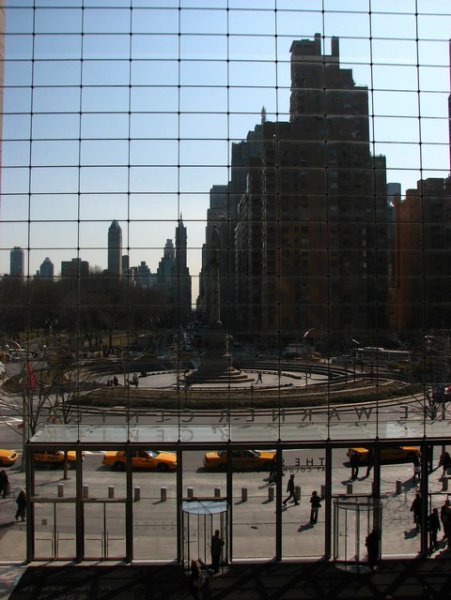Looking out from the AOL Time Warner Center
