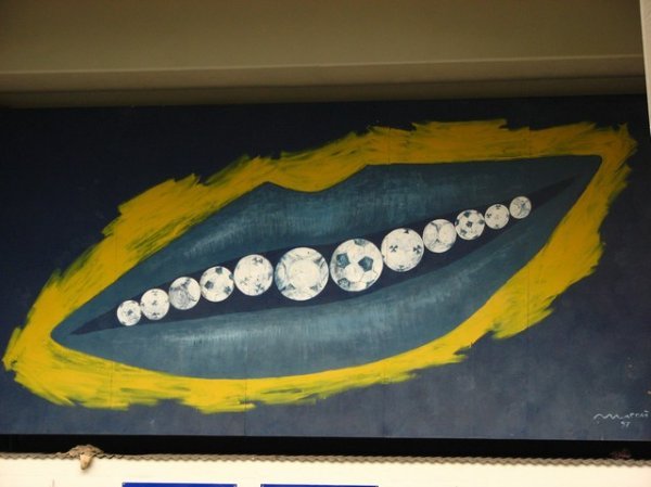 Another weird mouth painting - this one's full of balls?  Beats me