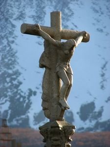 Crucifix and snow