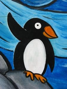 Penguin on school mural