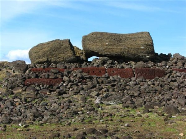 Fallen moai with its neck broken