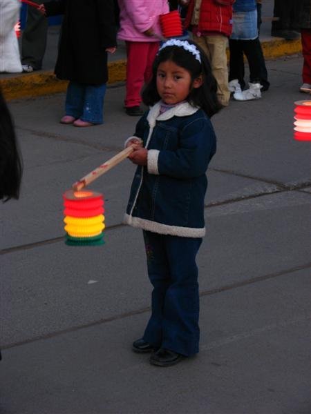 Girl with lantern in parade
