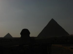 Giza in silhouette