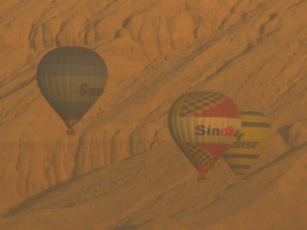 Balloons at dawn over the West Bank