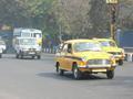 Yellow cabs on the move