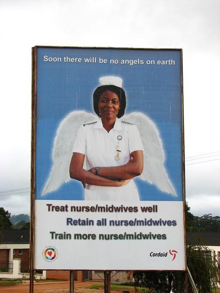 Advertising hoarding predicting dire shortage of nurses