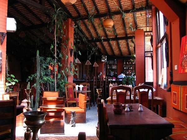 Interior of restaurant in Raphia Hotel