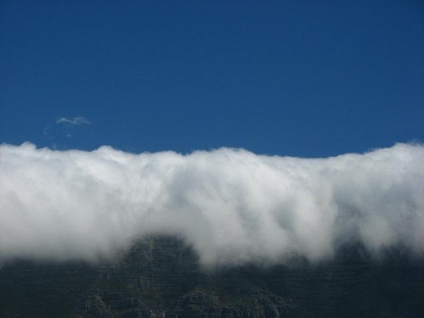 The famous tablecloth on Table Mountain