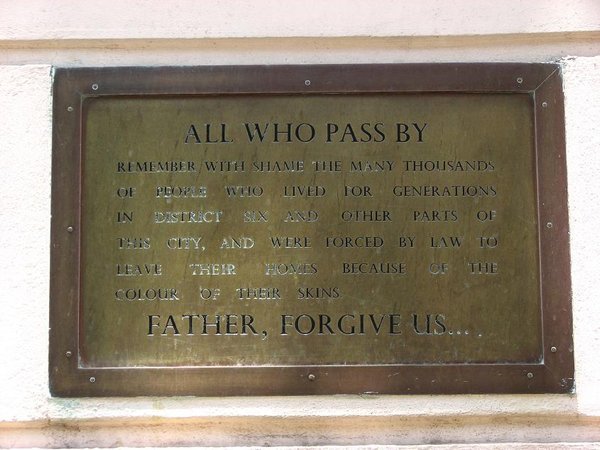 Plaque on District Six Museum