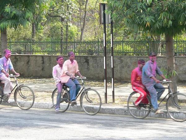 Cycling to/from Holi revelry