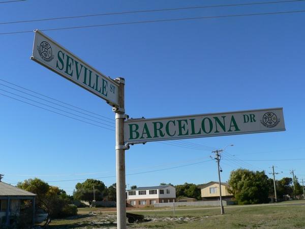 Street signs in Cervantes