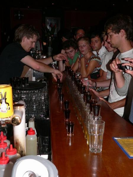 Jagermeister bomb line-up