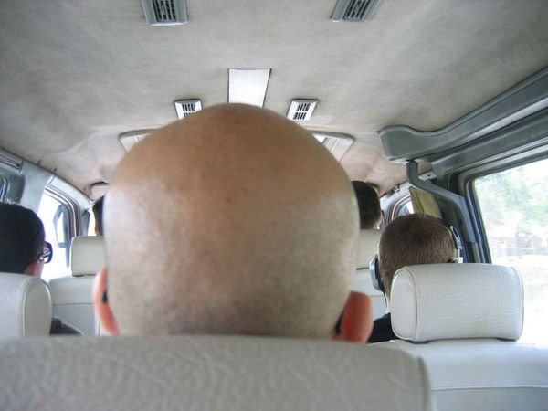 Harry's view of the back of my head on way to Vietnam