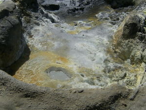 Less active area of the bubbling mud