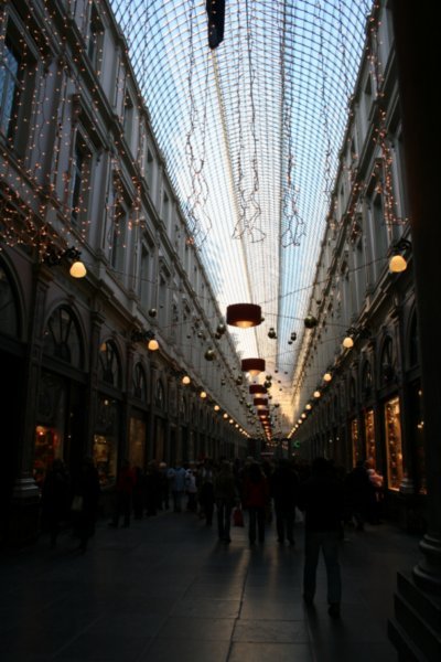 One of the many shopping galleries in Brussels