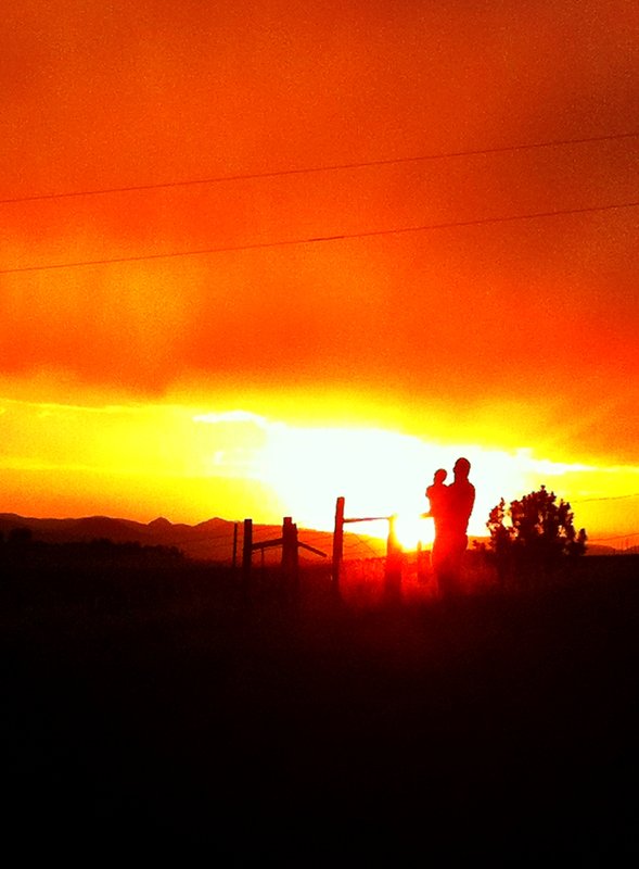 Tony & Miriam looking at the beautiful South Dakota sunset near Rapid Falls
