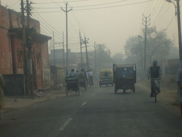 Early morning street in Agra