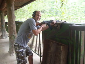 Steveo with an AK47